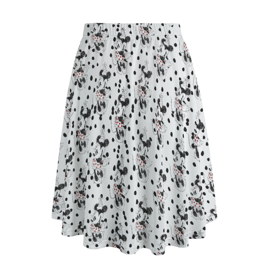 Sketch of Polka Dot Mouse - Women’s Pocket Midi Skirt