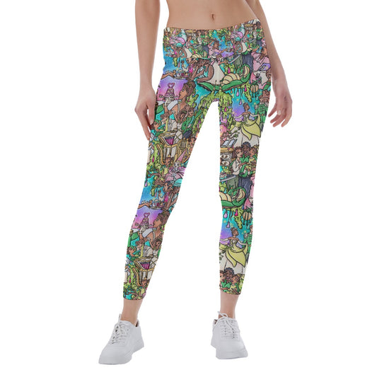 Bayou Princess Storybook Scenes - Women's Yoga Leggings
