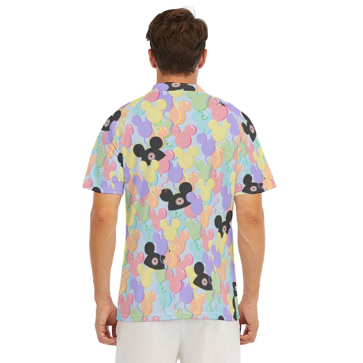 Pastel Mouse Ear Balloons - Men's Polo Shirt