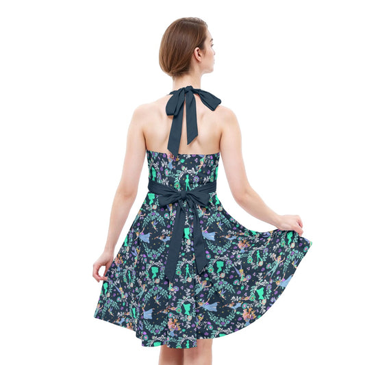 Garden Whimsy - Neverland Flight - Women's Halter Vintage Pocket Dress