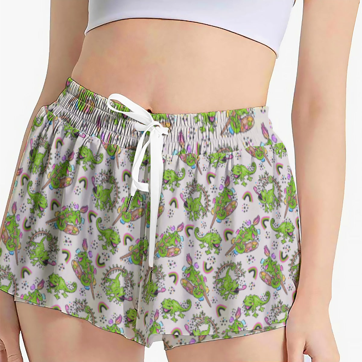 Colorful Chameleon Splash - Women's Flowy Pocket Shorts