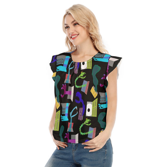 Monsters in Closets - Women’s Flutter Sleeve Top