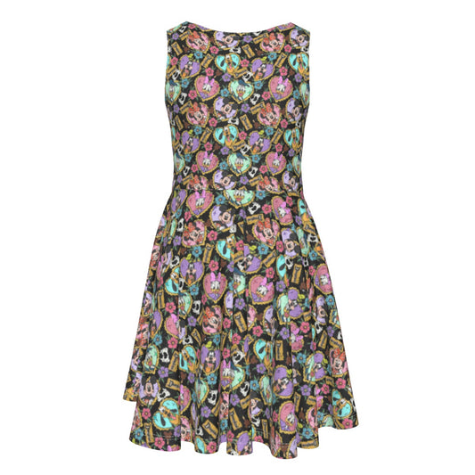 Tattoo Hearts Classic Crewends - Kid's Sleeveless Skater Dress