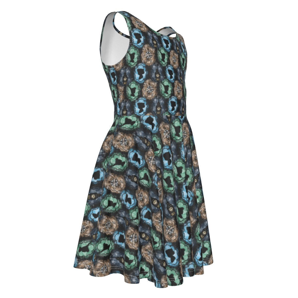 Starry Flight Silhouettes - Kid's Sleeveless Skater Dress