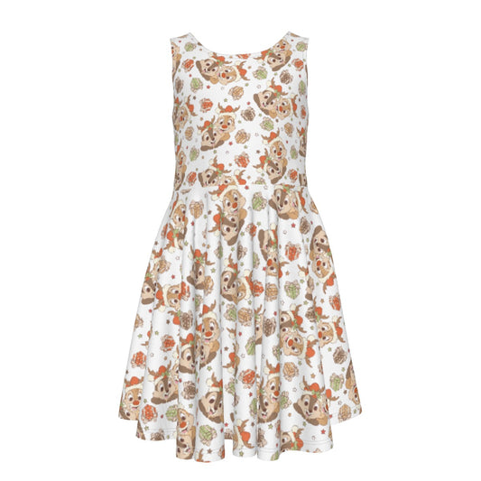 Holiday Mischief Duo - Kid's Sleeveless Skater Dress