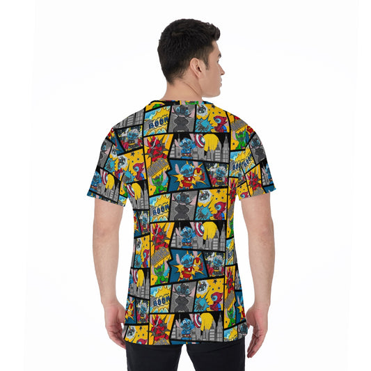 Superhero Stitch - Comic Action - Men's Short Sleeve T-Shirt