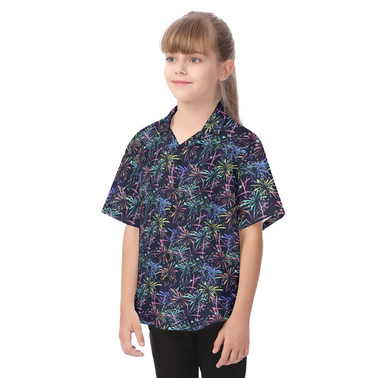 Fireworks - Kid's Hawaiian Button Up Shirt
