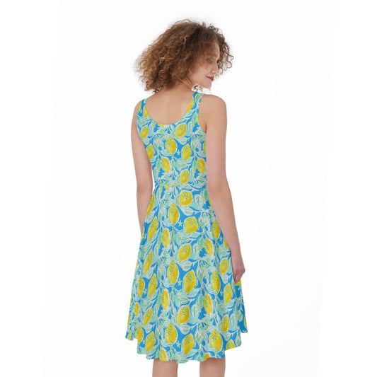 Lemon Drop Daydream - Pocket Midi Skater Dress