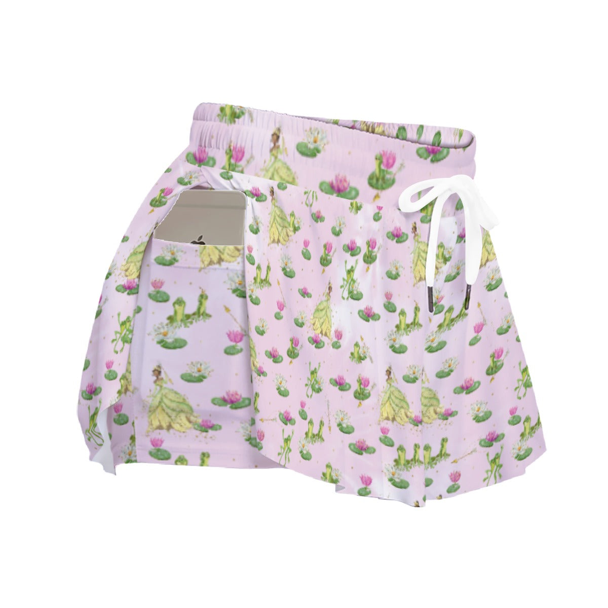 Watercolor Bayou Princess & FrogFrog - Women's Flowy Pocket Shorts