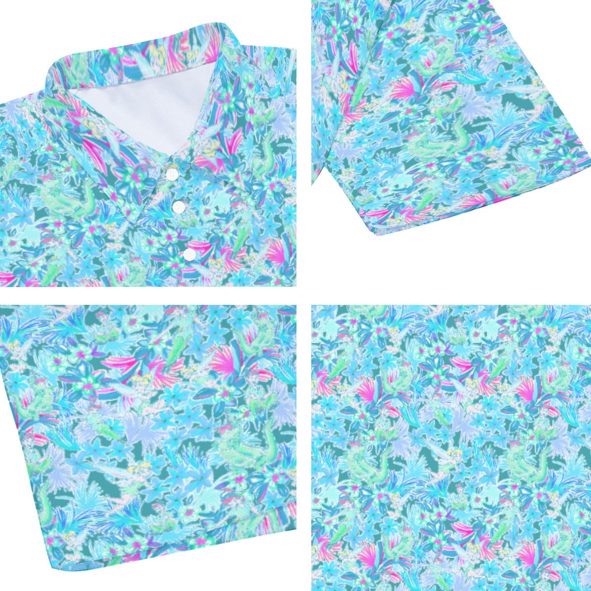 Bright Floral Flight - Neverland Adventure - Men's Polo Shirt
