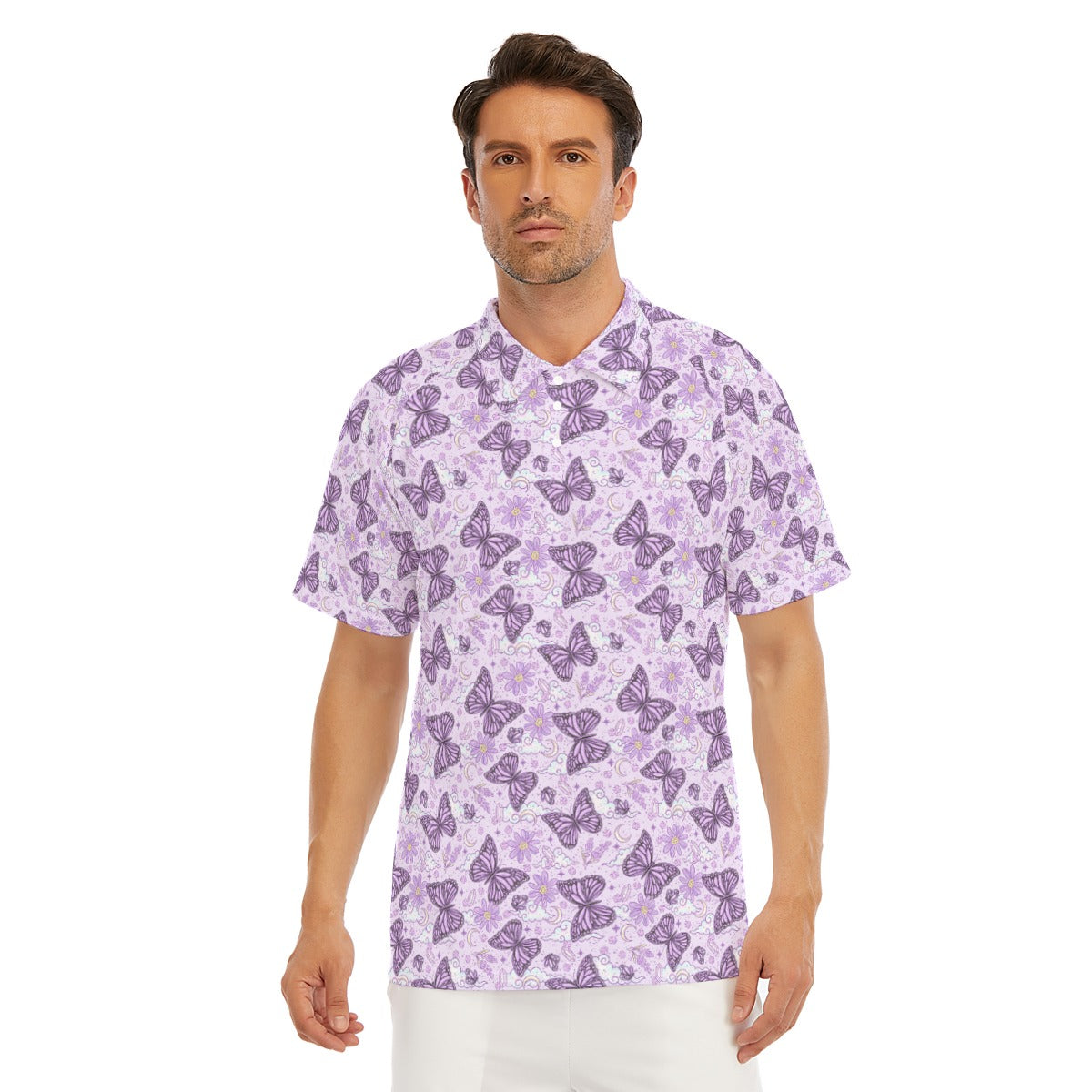 Lavender Butterflies - Men's Polo Shirt