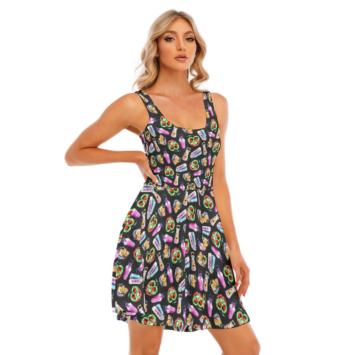 Pick Your Poison - Women's Sleeveless Pocket Skater Dress