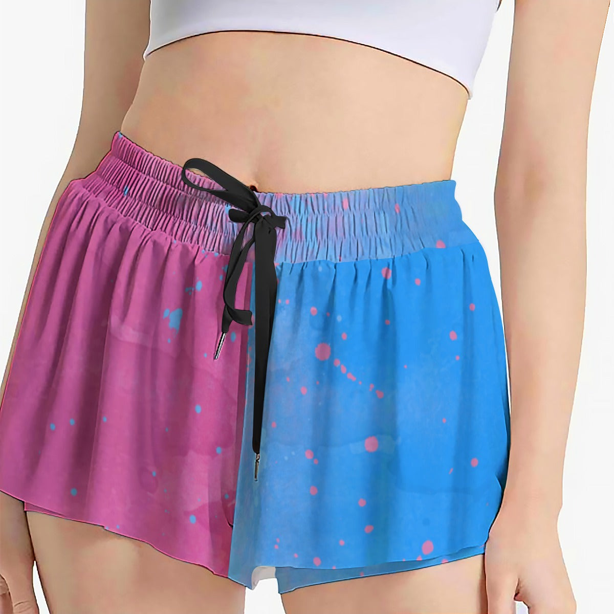 Pink or Blue Fairytale Dress - Women's Flowy Pocket Shorts Rainbow Rules Pink or Blue Fairytale Dress - Women's Flowy Pocket Shorts Rainbow Rules