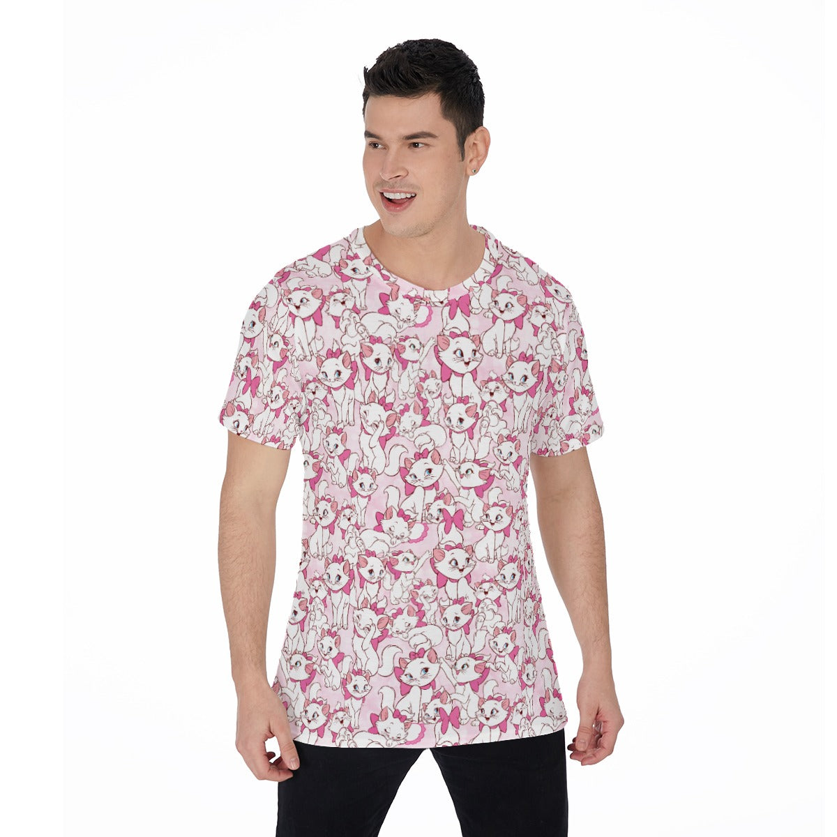 Sweet Kitten with Pink Bow - Men's Short Sleeve T-Shirt