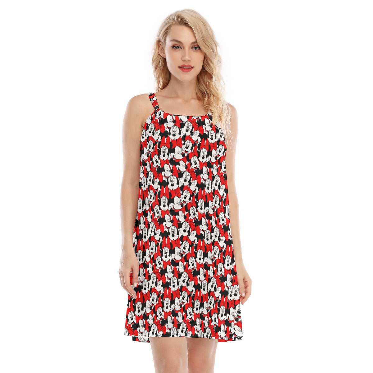 Many Faces of Polka Dot Mouse - Women’s Adjustable Sundress