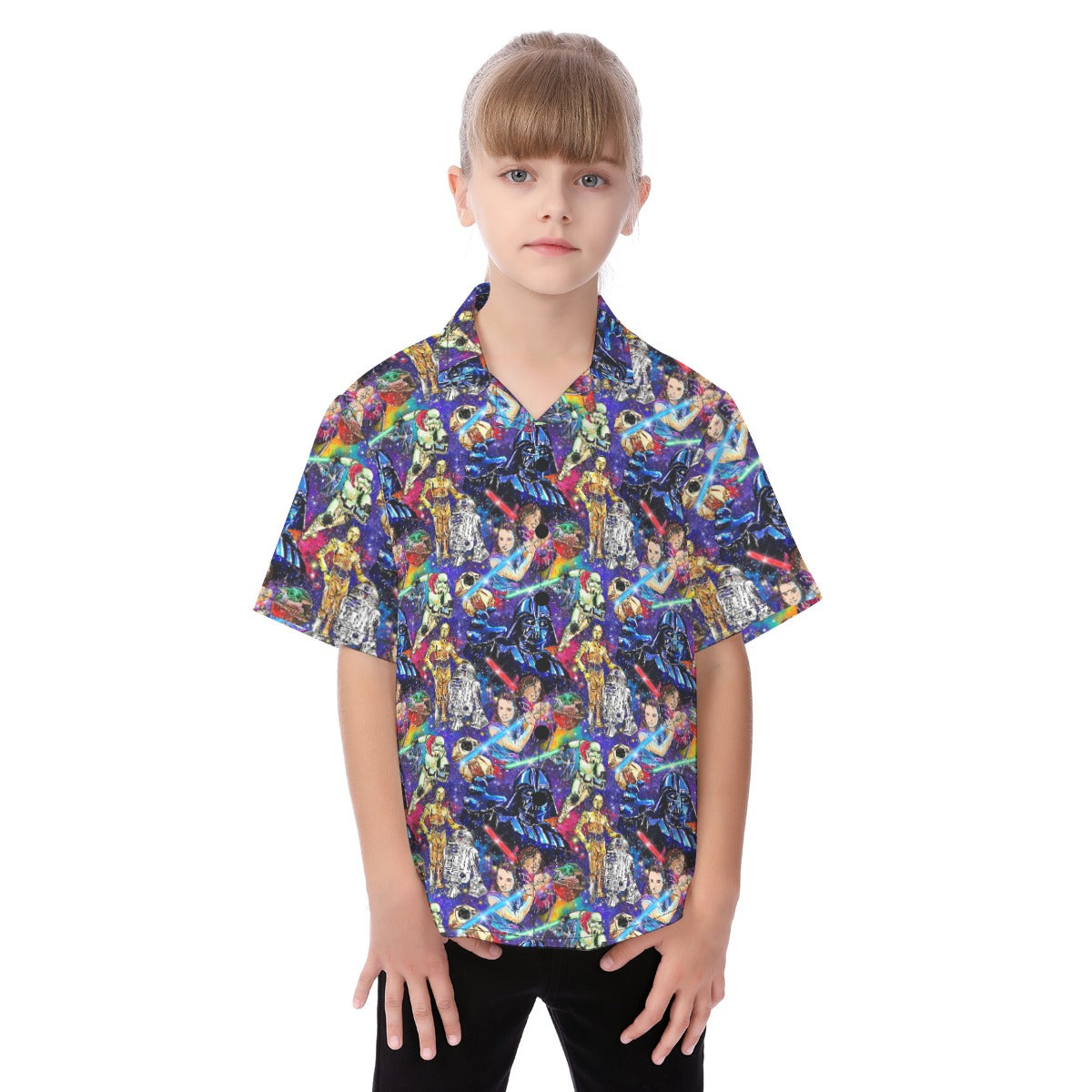 Galaxy Saga - Kid's Hawaiian Button Up Shirt