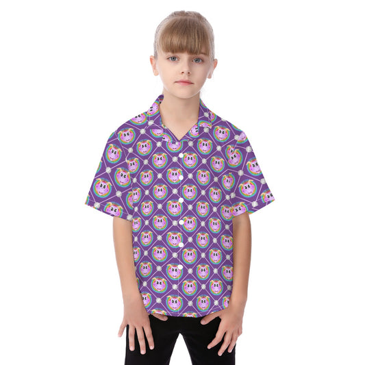 Geometric Figment - Kid's Hawaiian Button Up Shirt