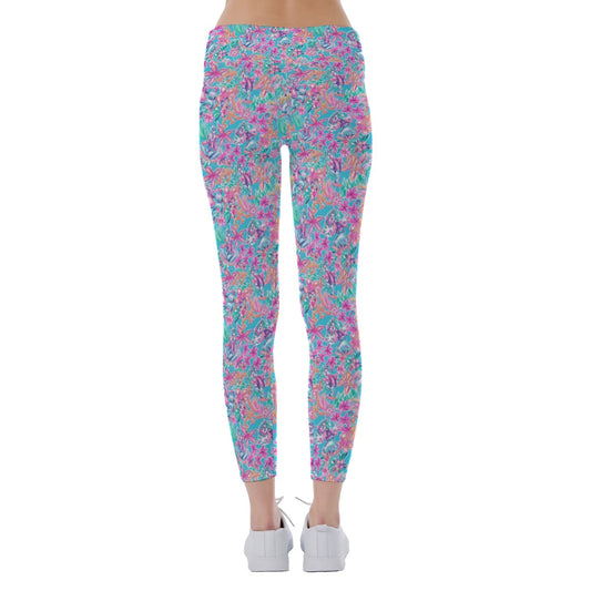 Tropical Bloom Fiesta - Playful Duoluto - Women's Yoga Leggings