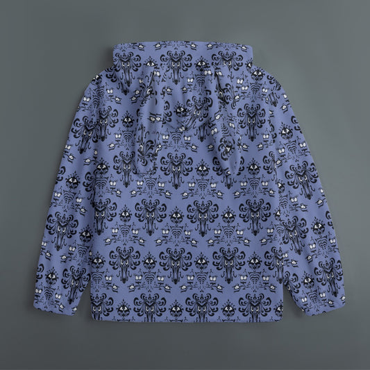 Spooky Mansion Wallpaper - Women's Plush Fleece Lounge Hoodie