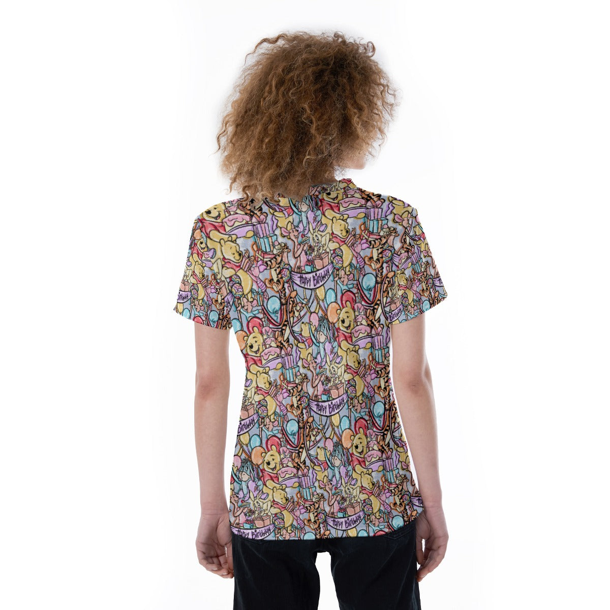 Birthday Bash in the Woods - Women's Short Sleeve V-Neck T-Shirt