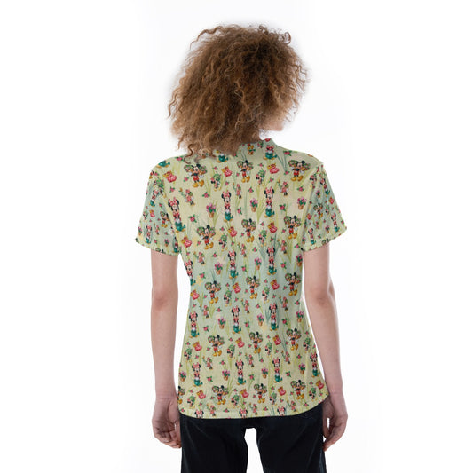 Garden Mouse Helpers at Work - Women's Short Sleeve V-Neck T-Shirt