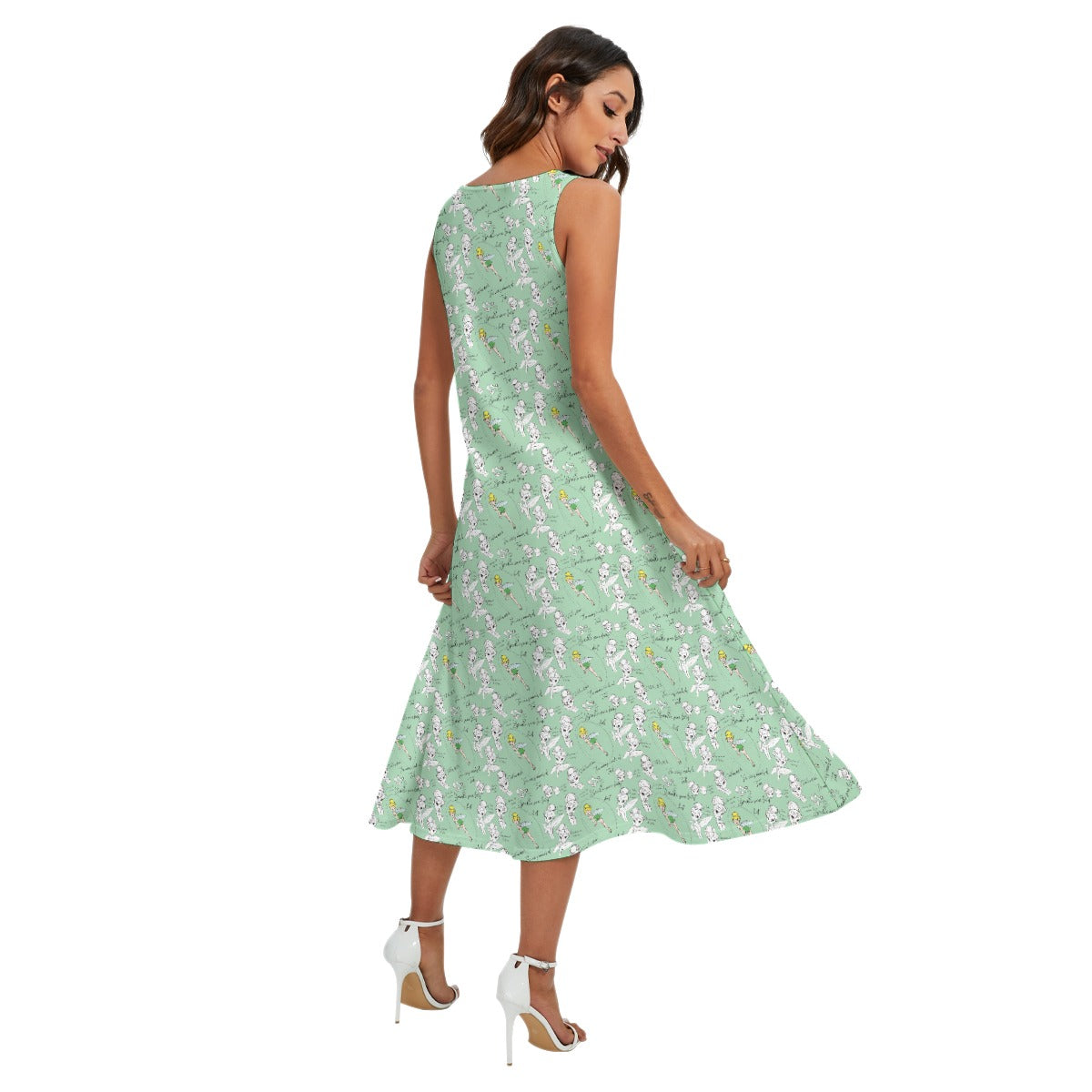 Drawing Pixie Fairy - Women’s Diagonal Pocket Midi Dress