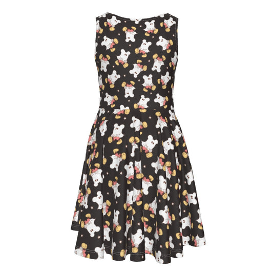 Ghostly Mouse - Kid's Sleeveless Skater Dress