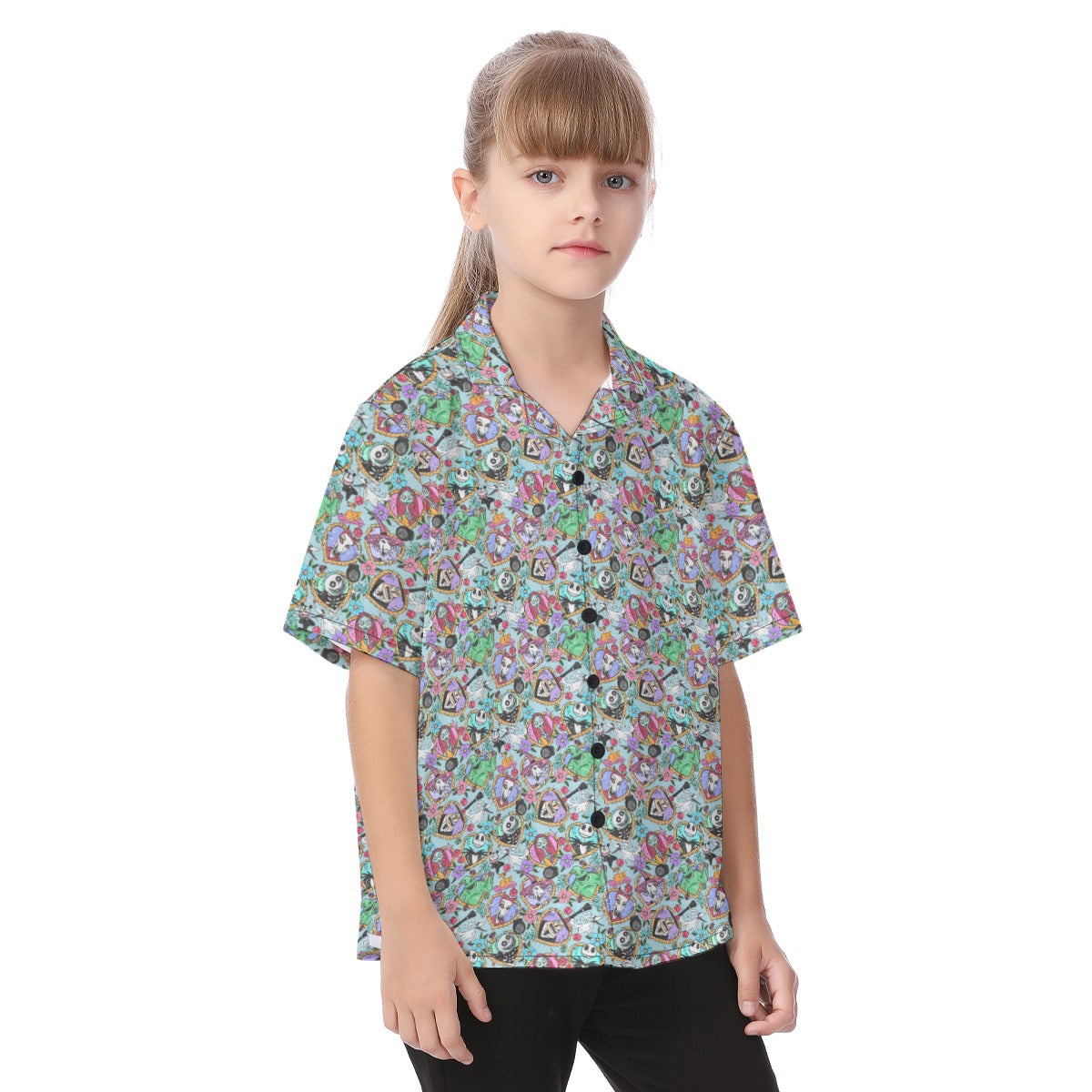 Tattoo Hearts Spooky Crew - Kid's Hawaiian Button Up Shirt