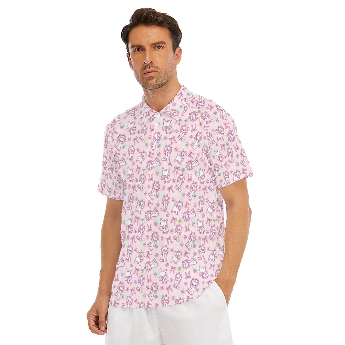 Rainbow Bow Kitty - Men's Polo Shirt