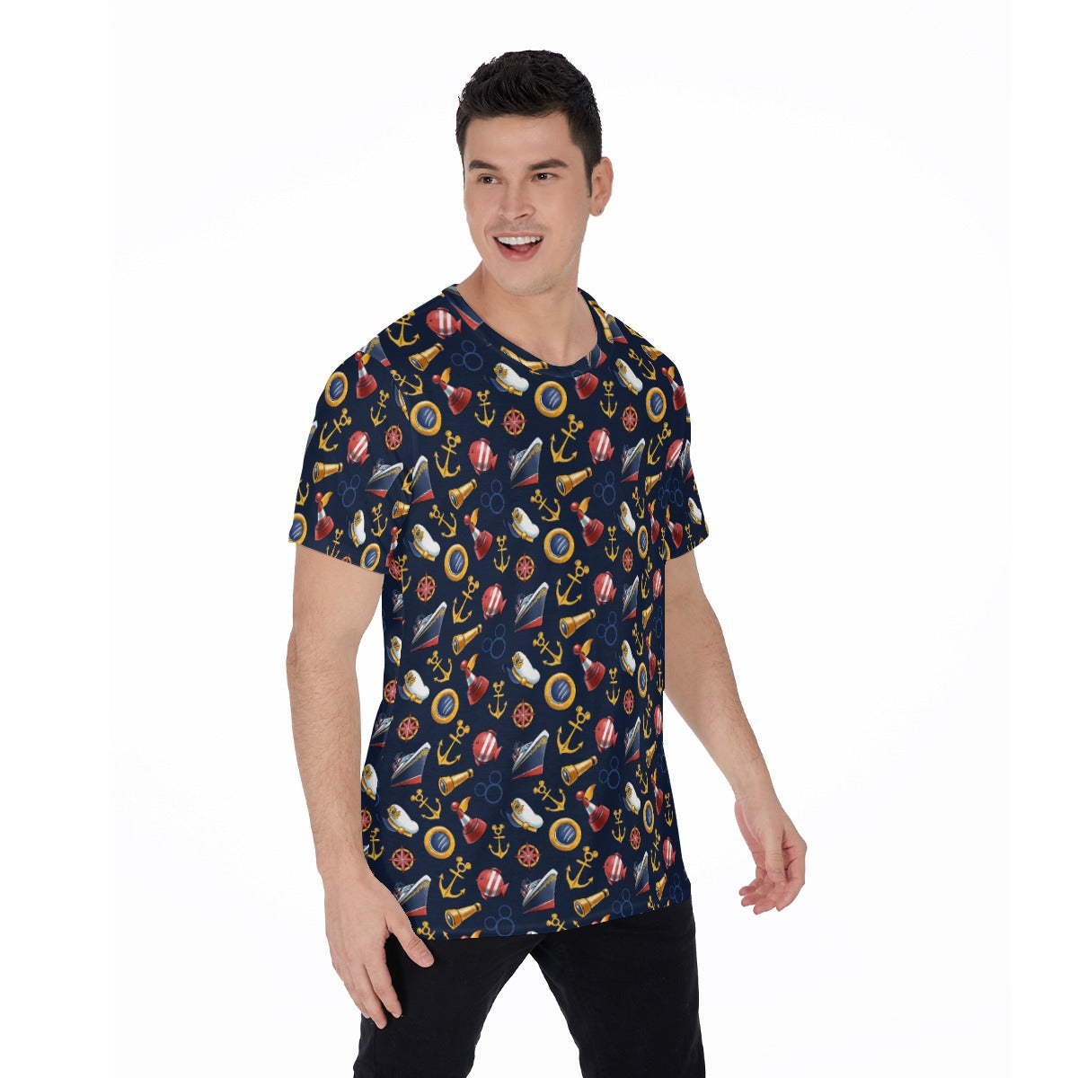 Mouse Ear Nautical Icons - Men's Short Sleeve T-Shirt
