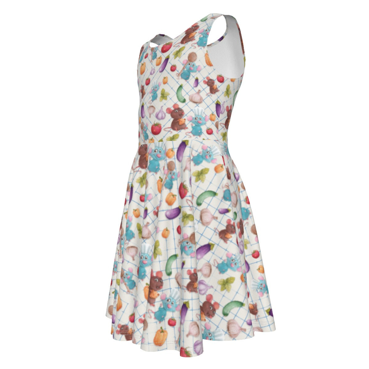 Ratatouille Veggies - Kid's Sleeveless Skater Dress