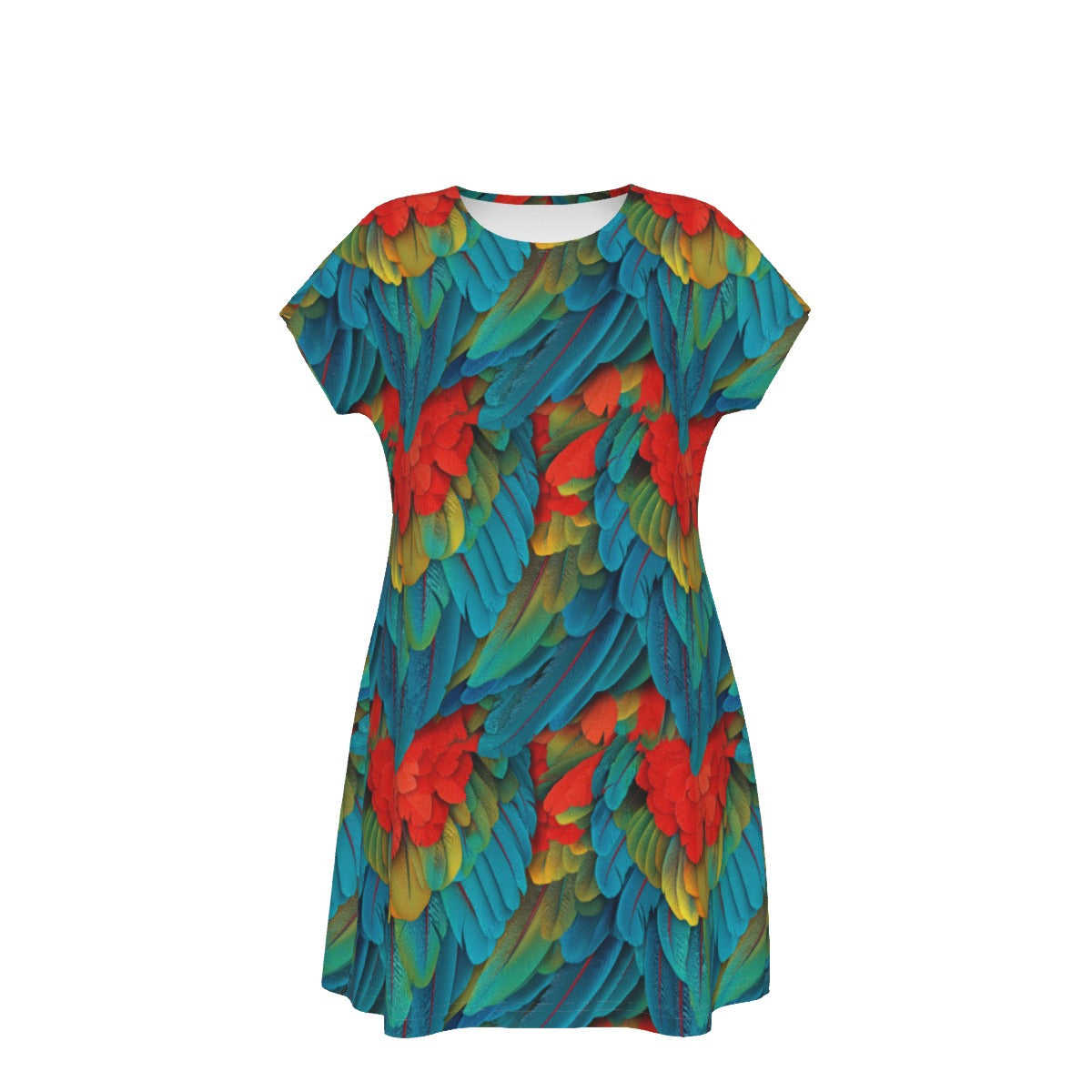 Animal Print - Macaw Parrot - Women's T-Shirt Dress