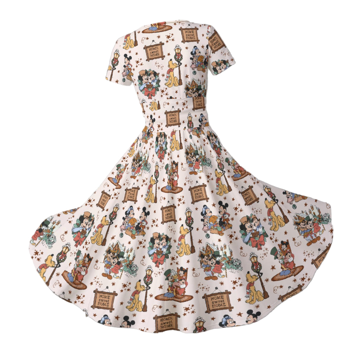 Victorian Holiday Celebration - Women's V-Neck Ruched Midi Dress
