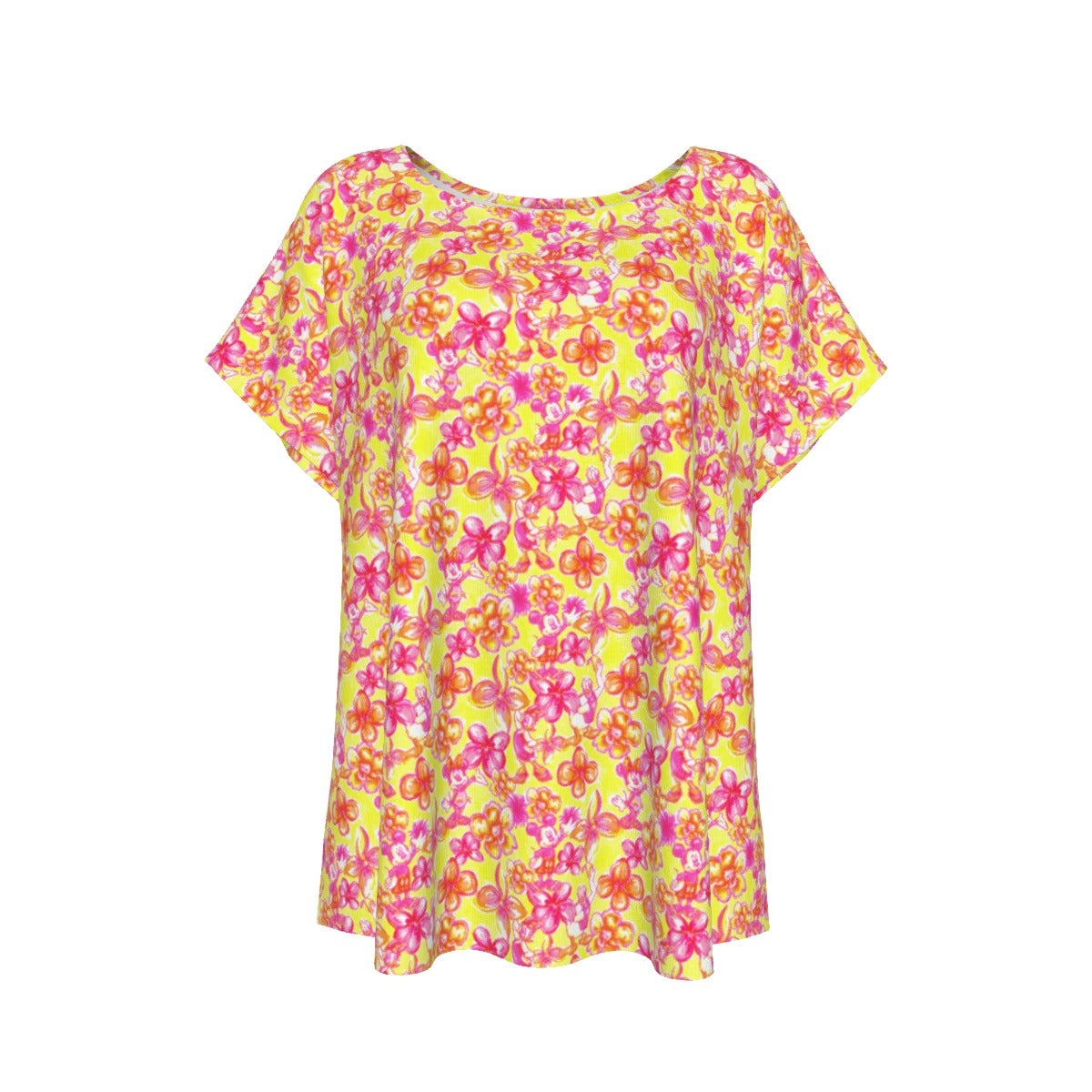 Neon Tropical Floral Friendsends - Women’s Relaxed Fit Scoop Tee