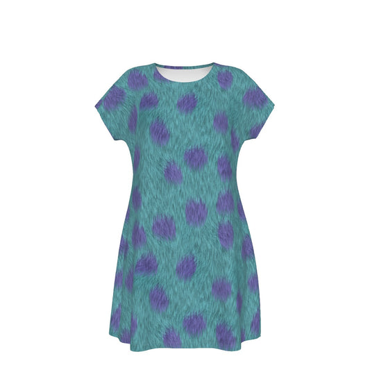 Turquoise Monster Spots - Women's T-Shirt Dress
