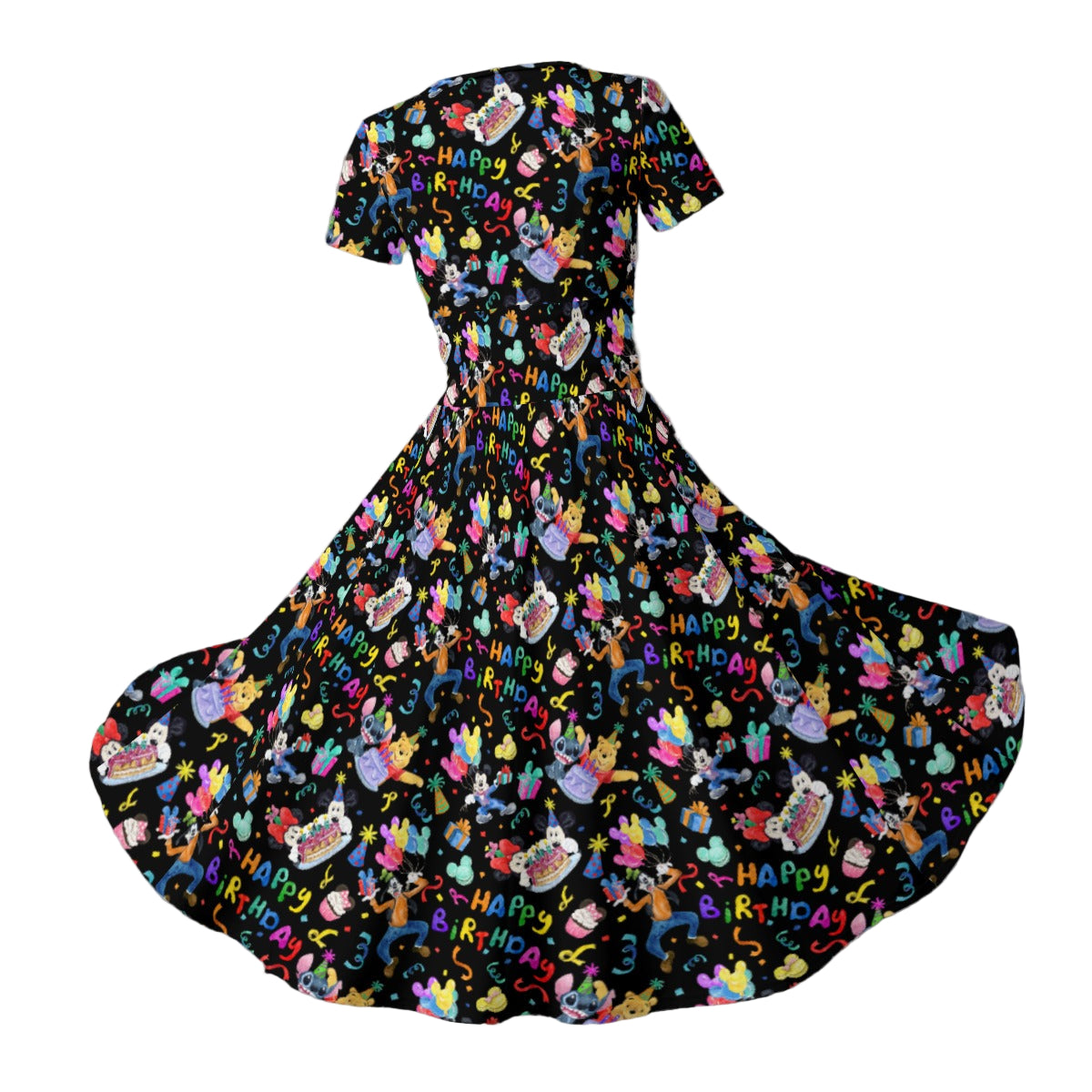Happy Birthday Celebration - Women's V-Neck Ruched Midi Dress