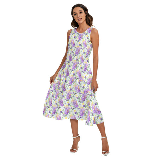 Zest Of The Fest Violet Lemonade - Women’s Diagonal Pocket Midi Dress