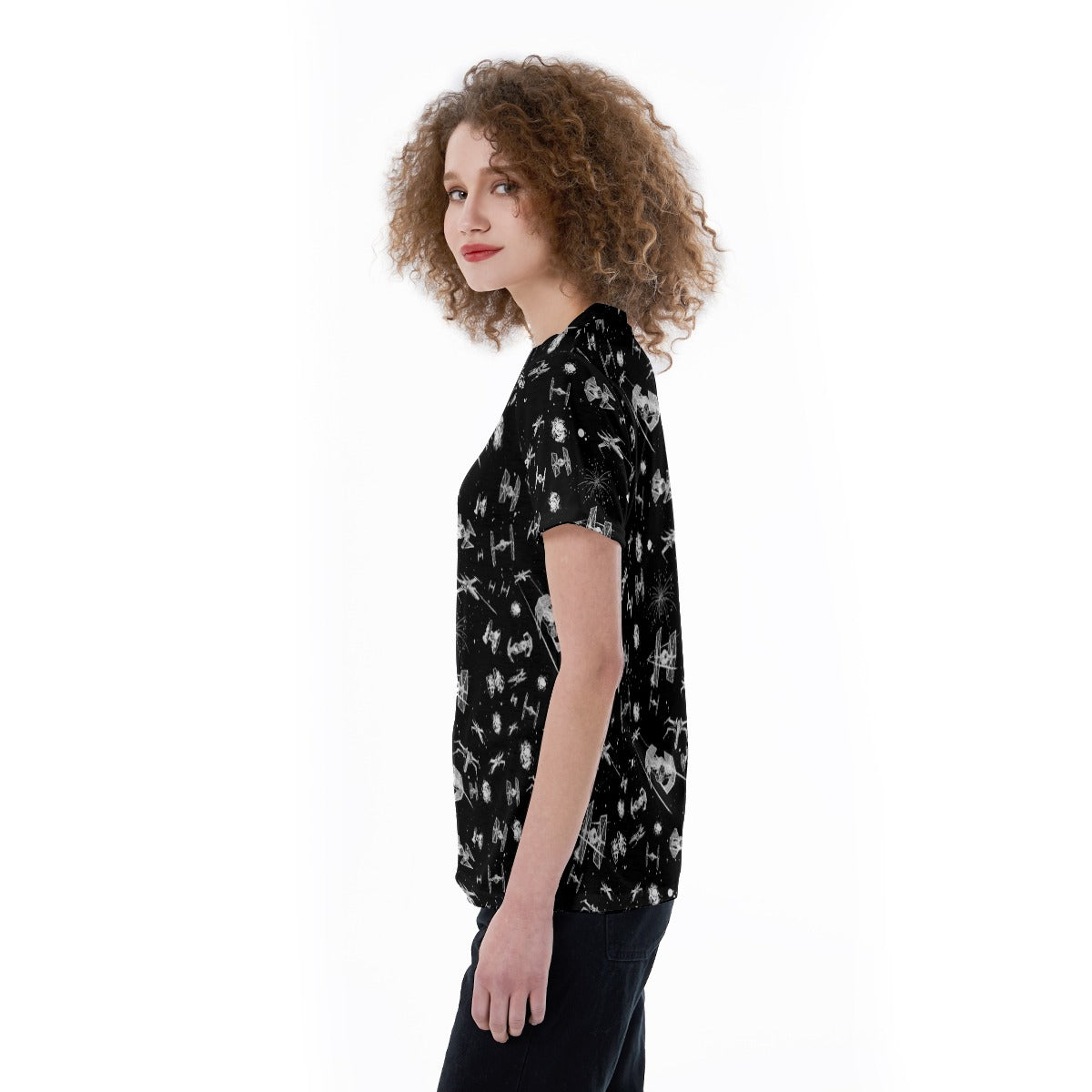 Epic Space Battle Ships - Women's Short Sleeve V-Neck T-Shirt