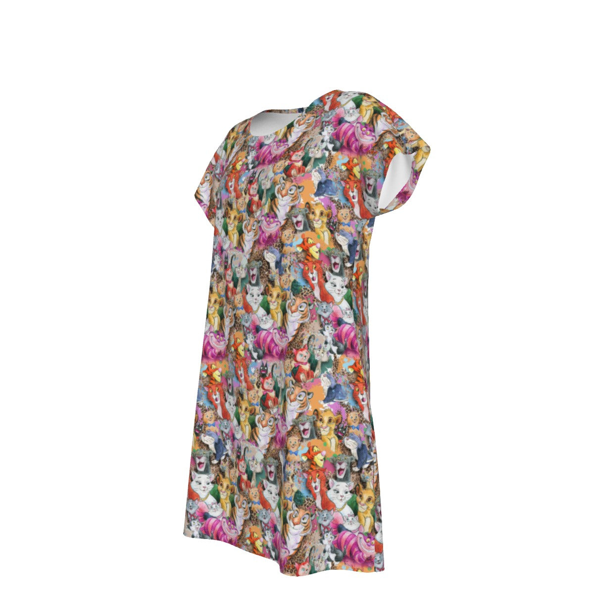Whimsical Storybook Cats - Women's T-Shirt Dress