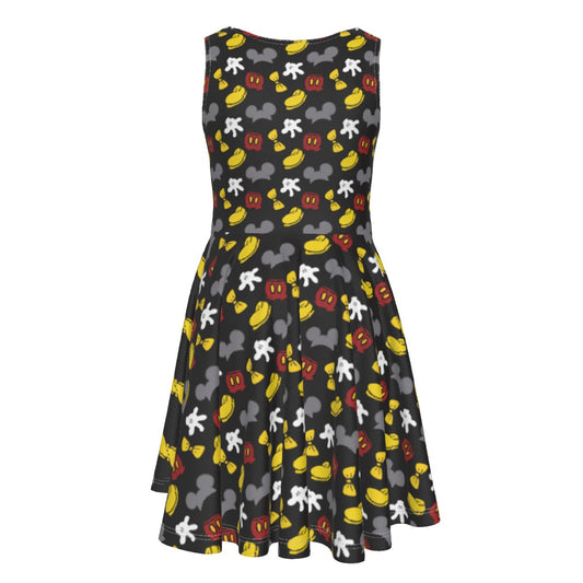Classic Mouse Style - Kid's Sleeveless Skater Dress