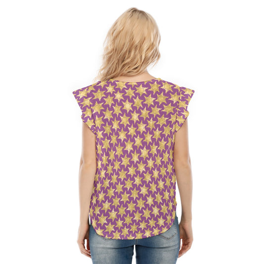 Golden Sun Symbols - Women’s Flutter Sleeve Top