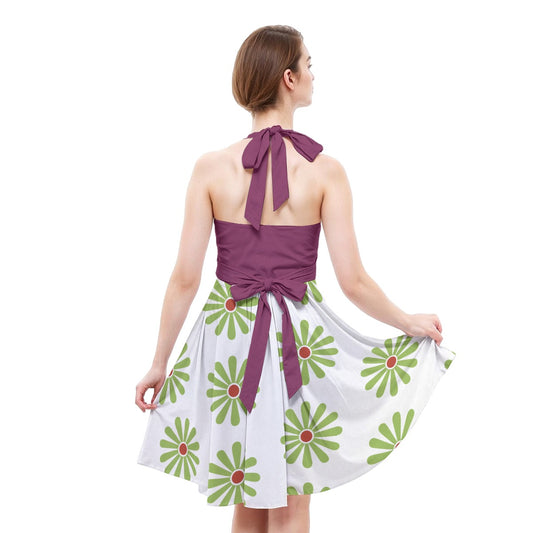 Tightrope Walker Elegance - Women's Halter Vintage Pocket Dress