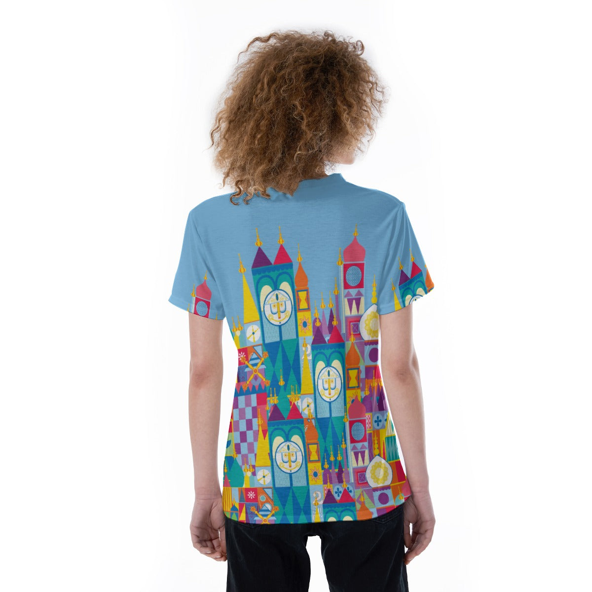 Whimsical World Facade - Women's Short Sleeve V-Neck T-Shirt