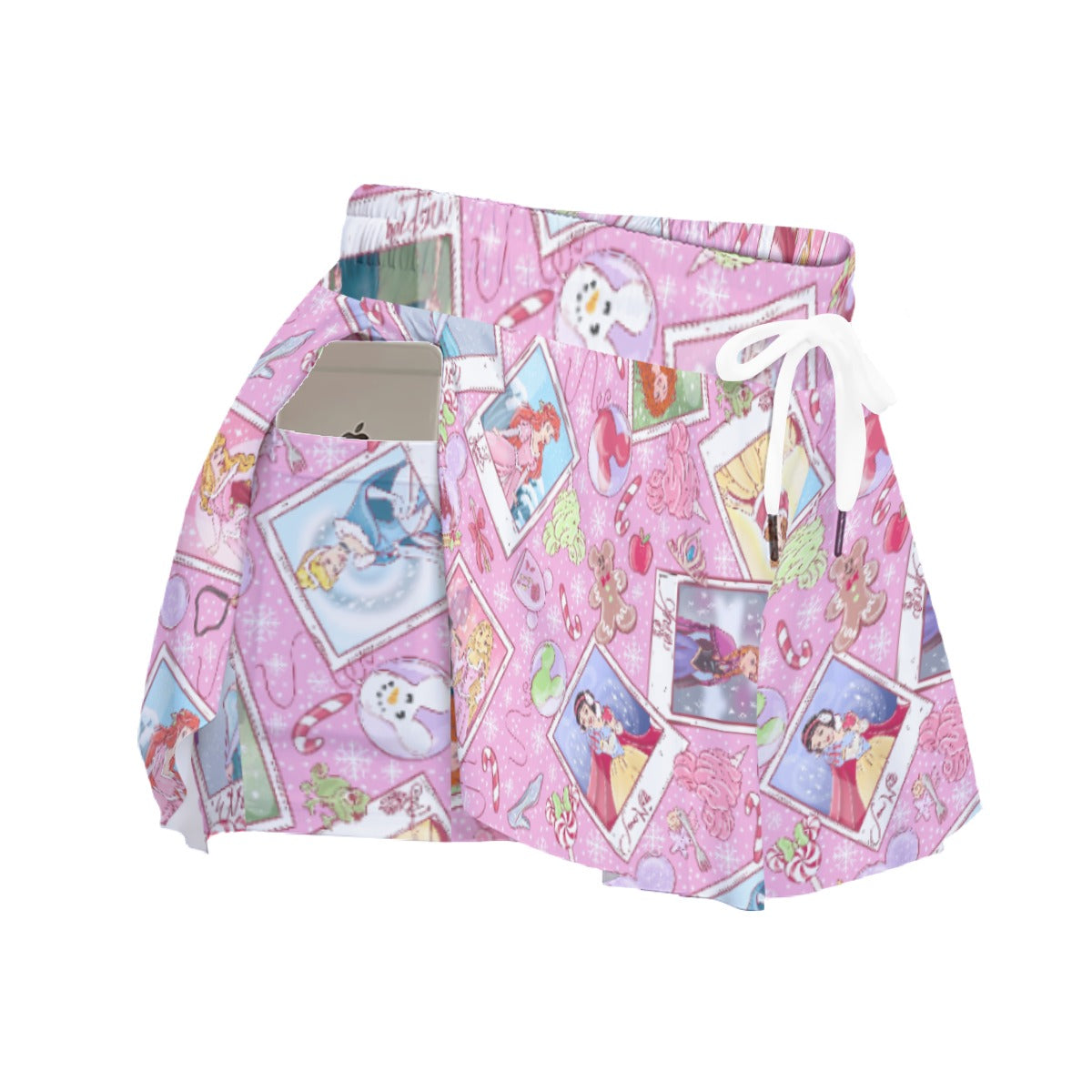 Holiday Winter Princess Christmas Snapshots - Women's Flowy Pocket Shorts