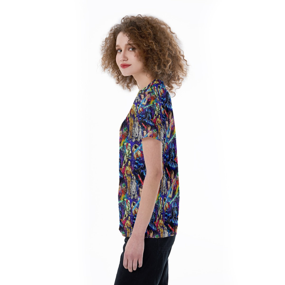 Galaxy Saga - Women's Short Sleeve V-Neck T-Shirt