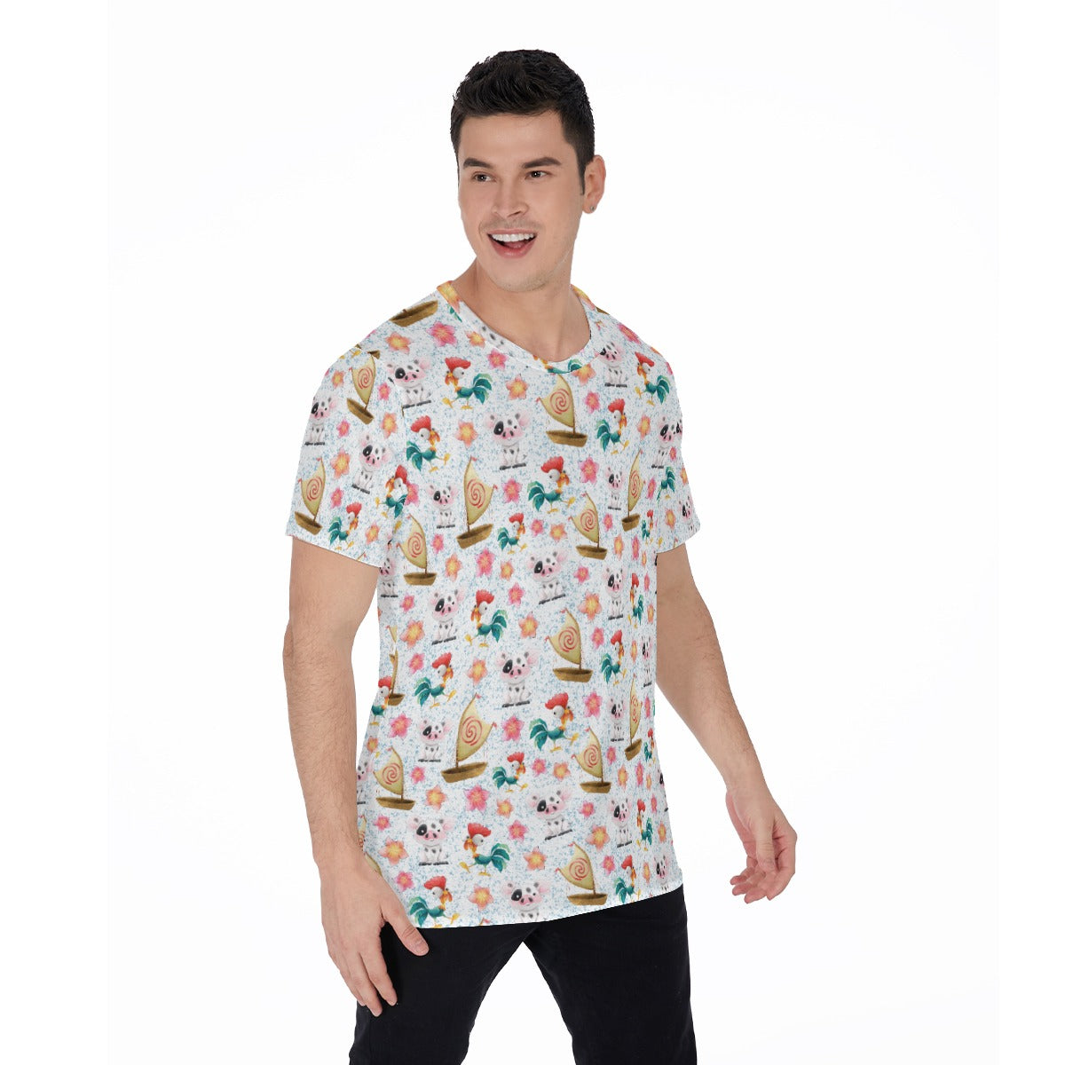 Island Pig & Rooster Duo - Men's Short Sleeve T-Shirt