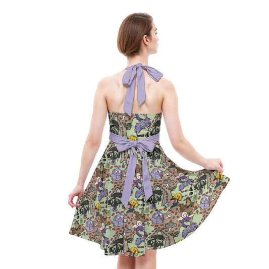 Emperor’s Chaotic Groove - Women's Halter Vintage Pocket Dress