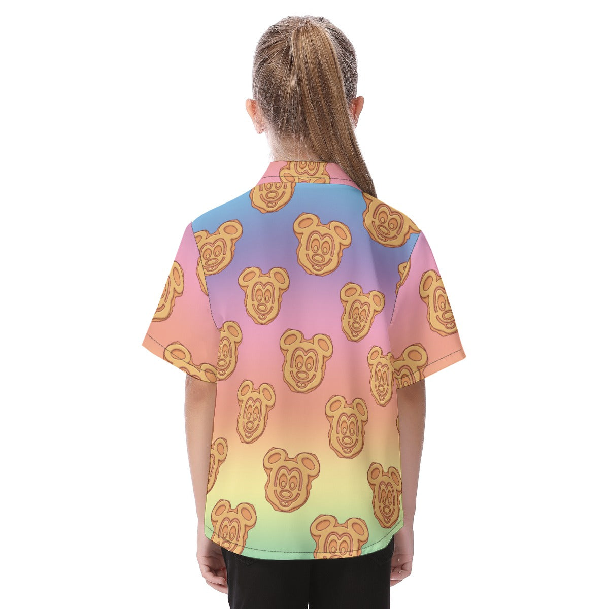 Rainbow Mouse Waffles - Kid's Hawaiian Button Up Shirt