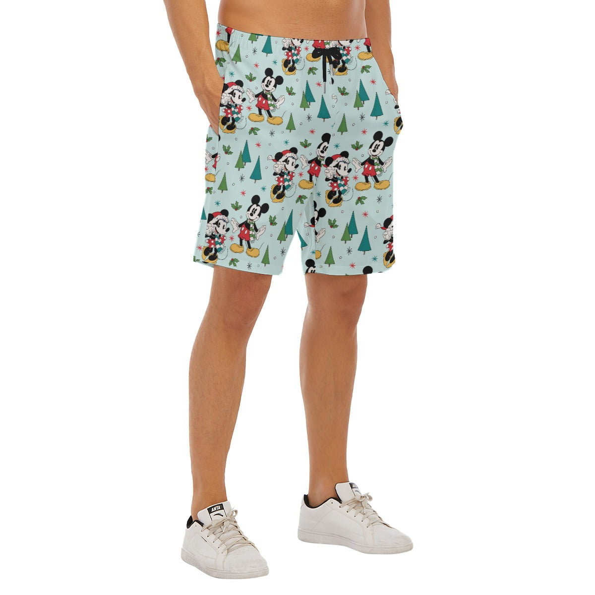 Mouse Friends Evergreen Stroll - Men’s Pocket Beach Shorts