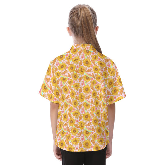 Sunflower Dreams - Kid's Hawaiian Button Up Shirt